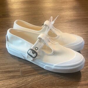 NEW! Vans off the wall butter yellow canvas Mary Jane white wall sneakers. Sz 8
